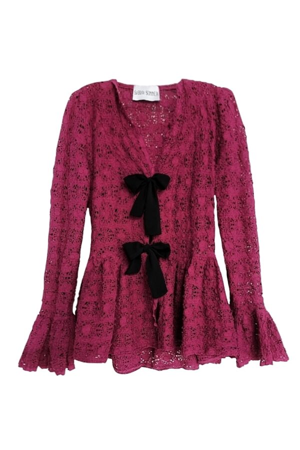 Milena – Raspberry Lace Shirt