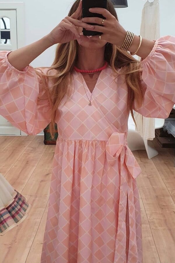 Alyssa – Pink Harlequin Dress