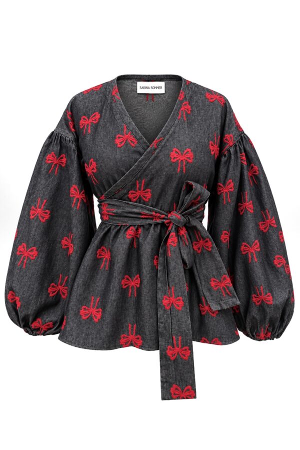 Alina Shirt – Red Bow Emb
