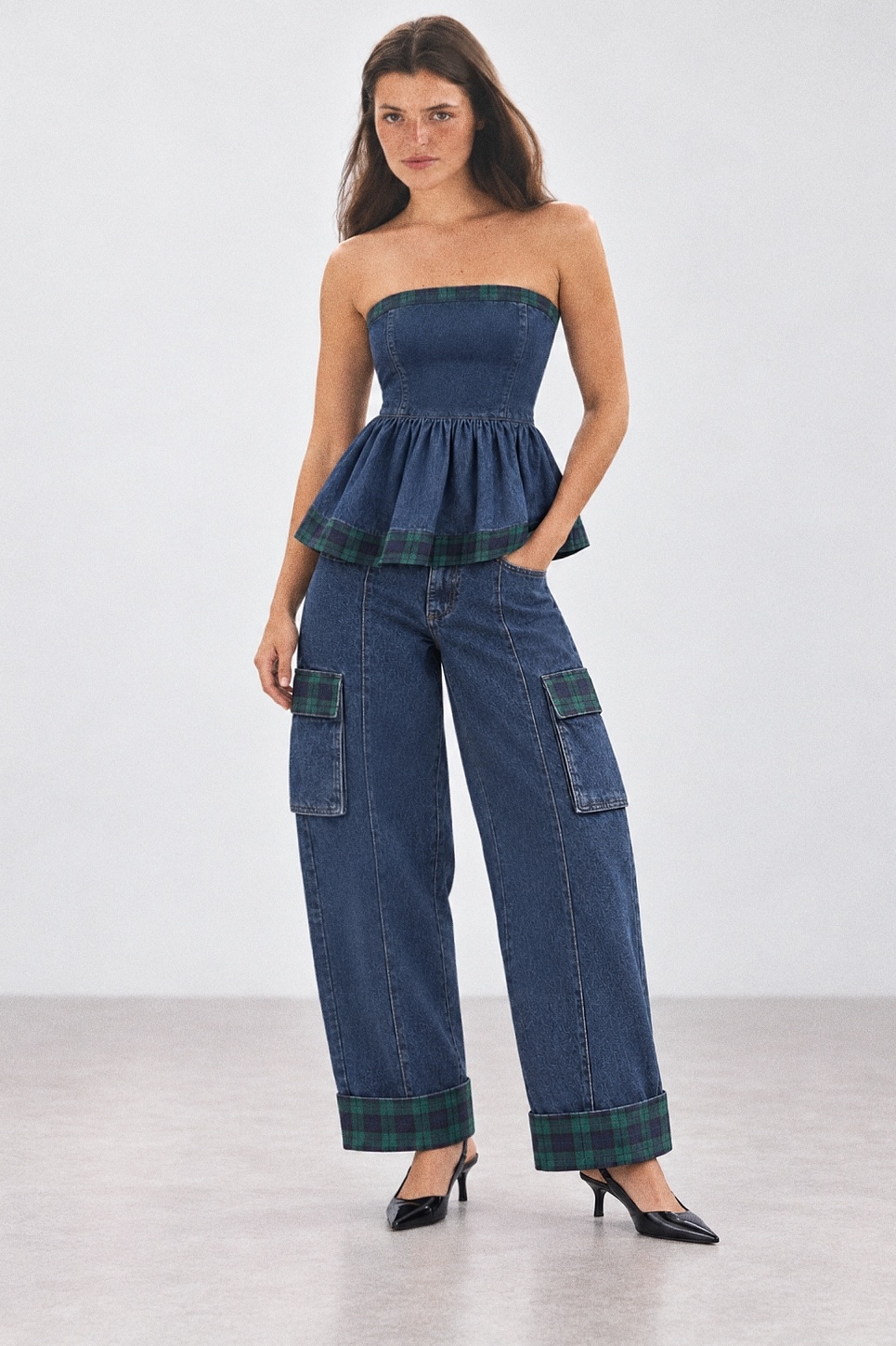 Keyla Pants - Tartan Denim - Image 2
