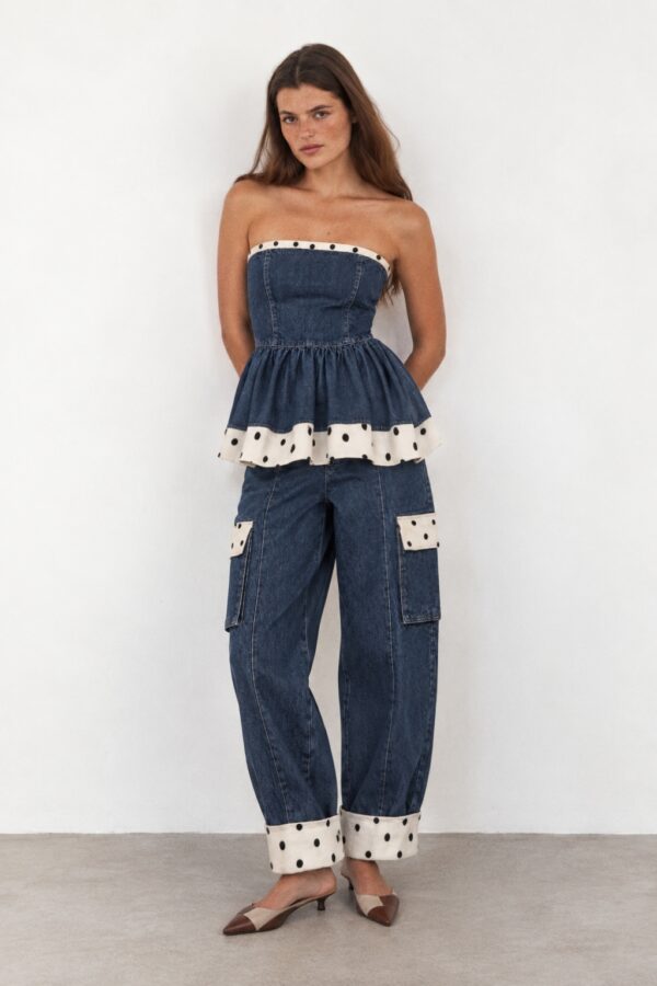 Rose Top – Dotted Denim